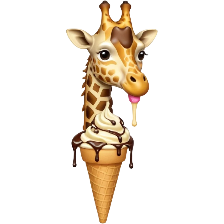 Giraffe with Ice Creams
Giraffe licking tall cone

 emoji