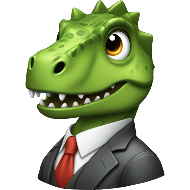 dinosaurio con corbata emoji