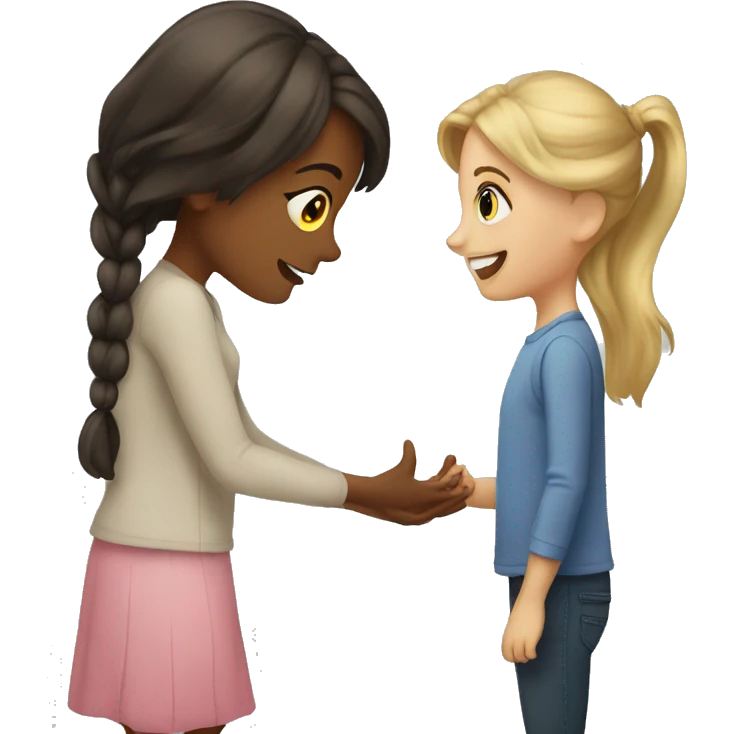 Daughter saying please to her mom emoji