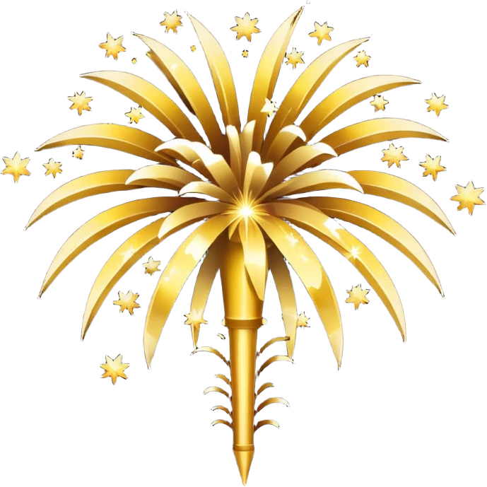 Gold fireworks emoji