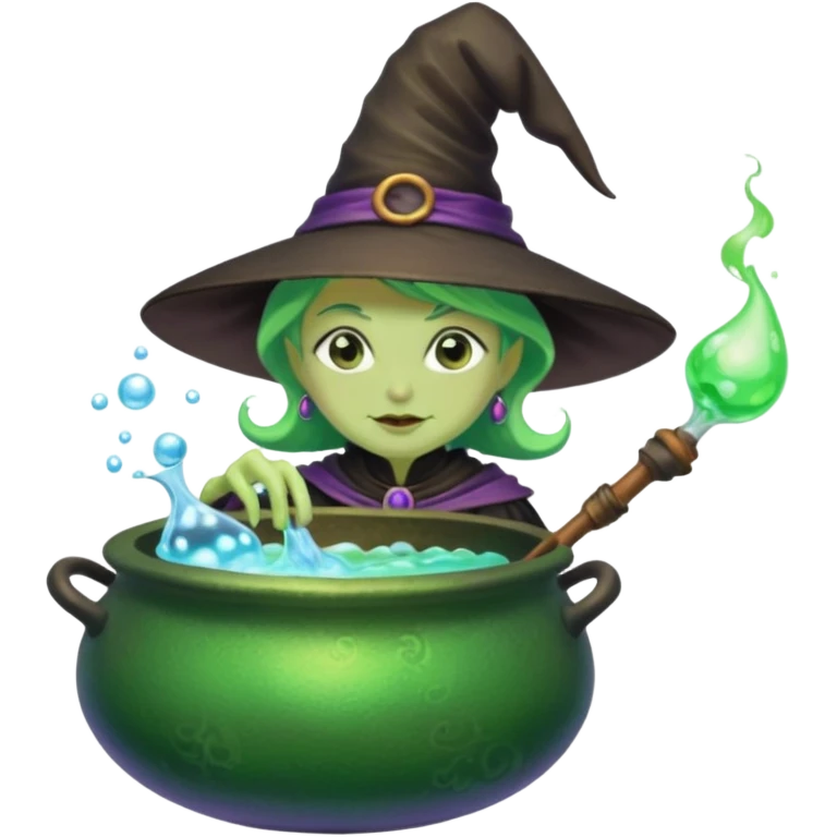 green witch cooking potion emoji