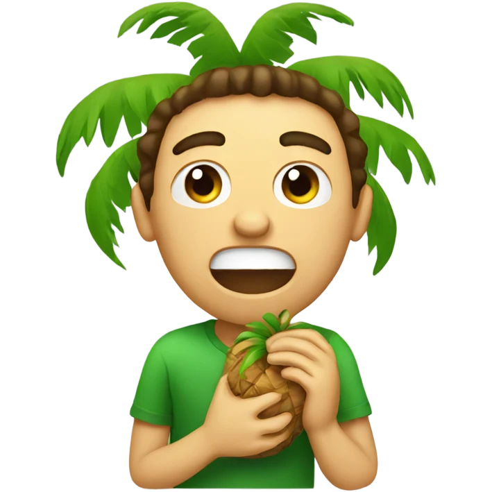 Man eating palm tree emoji