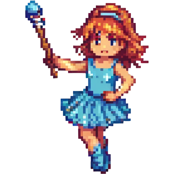 baton de twirling, retro and fun pixel art style emoji