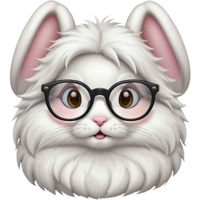 Bunny bust with eyeglasses with body emoji