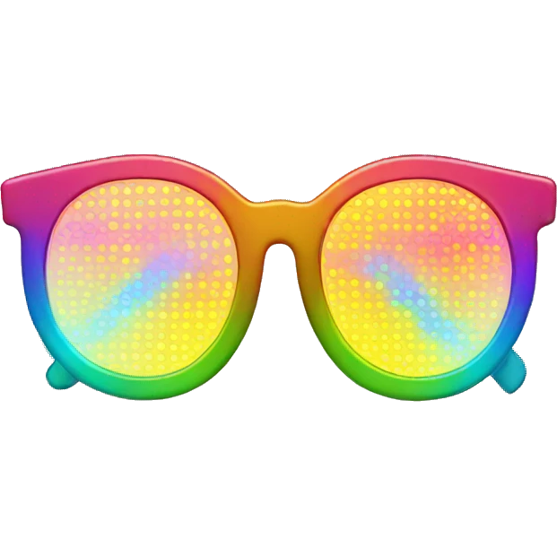 Light up rainbow glasses  emoji