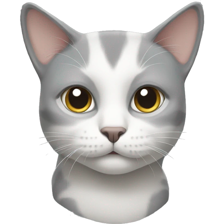 Grey and white cat emoji