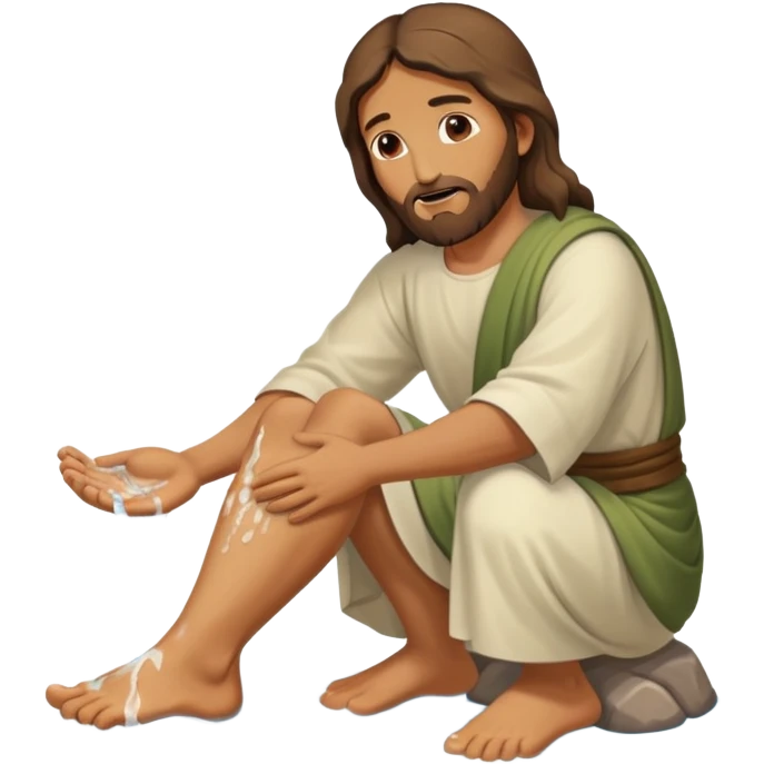 Jesus washing his disciples feet emoji