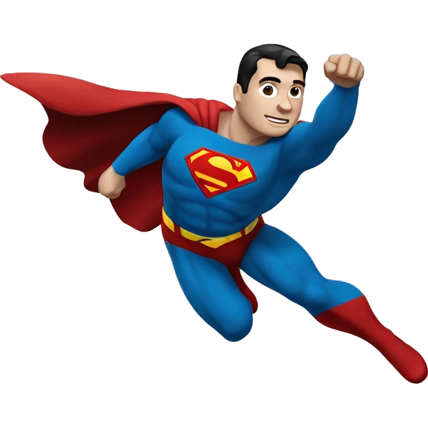 superman flying to the right with his whole body and hands aligned to right  emoji