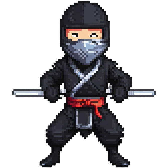 masked ninja in action stance emoji