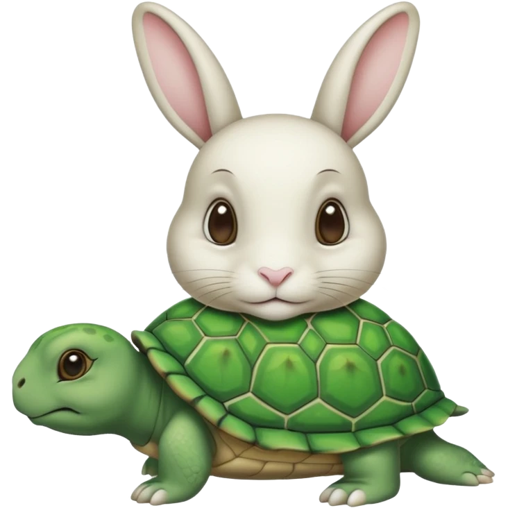  lapin qui a les yeux fermés et la tortu qui mange de la letu emoji