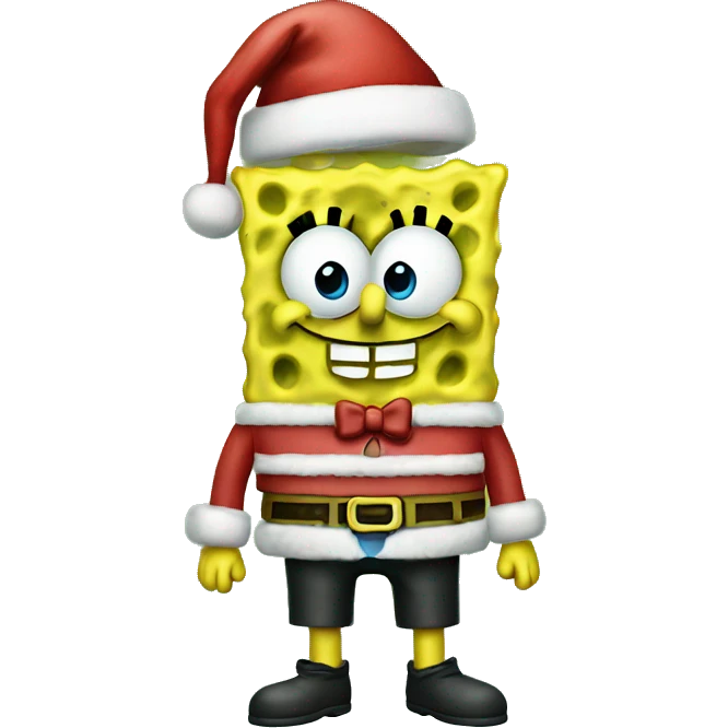 SpongeBob with Christmas outfit emoji