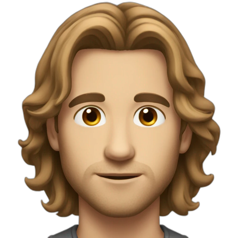 brown mid long hair beautiful white man emoji
