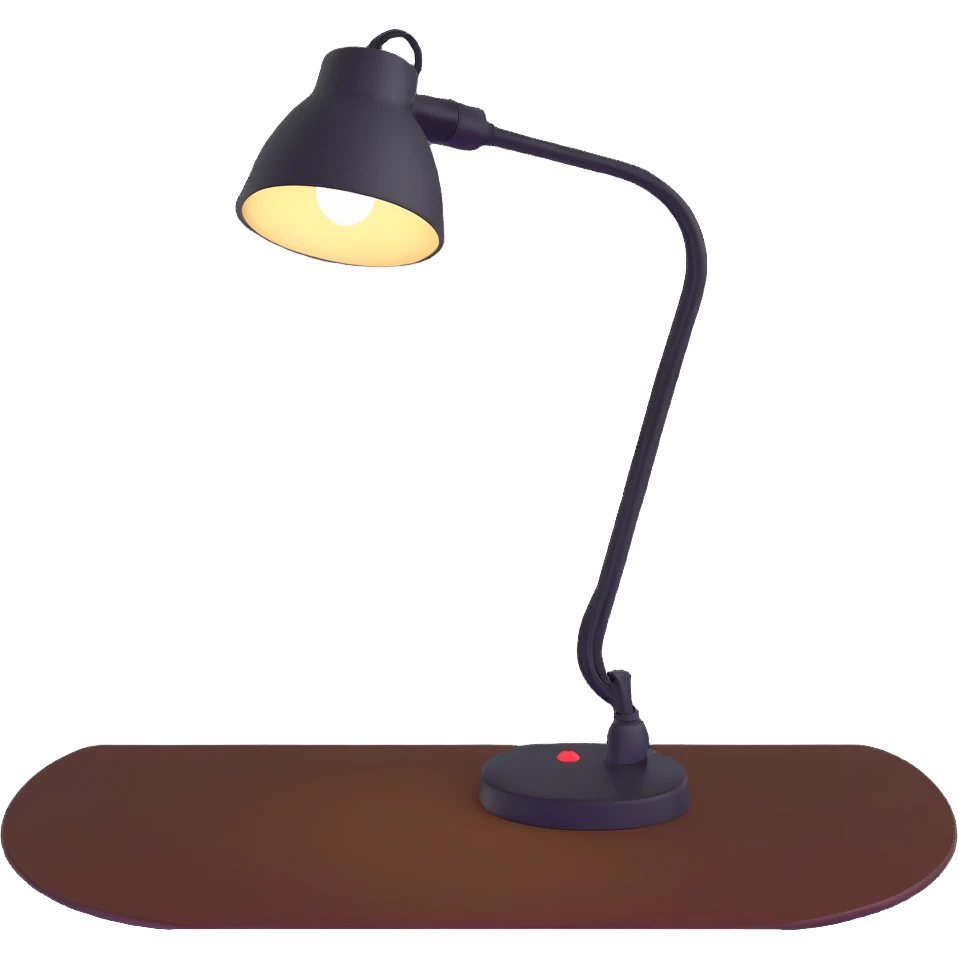 desk lamp with expressive face emoji
