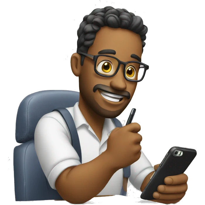 signing a contract in a phone emoji