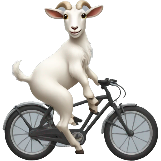 A goat on a bike emoji