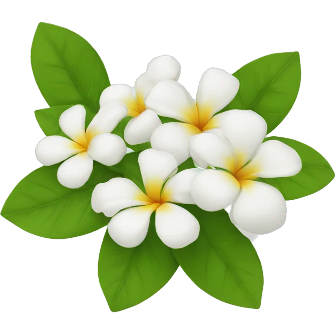 3 jasmins flowers with leafs emoji