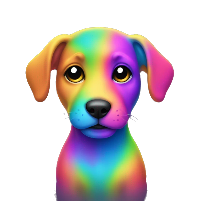 neon rainbow puppy emoji