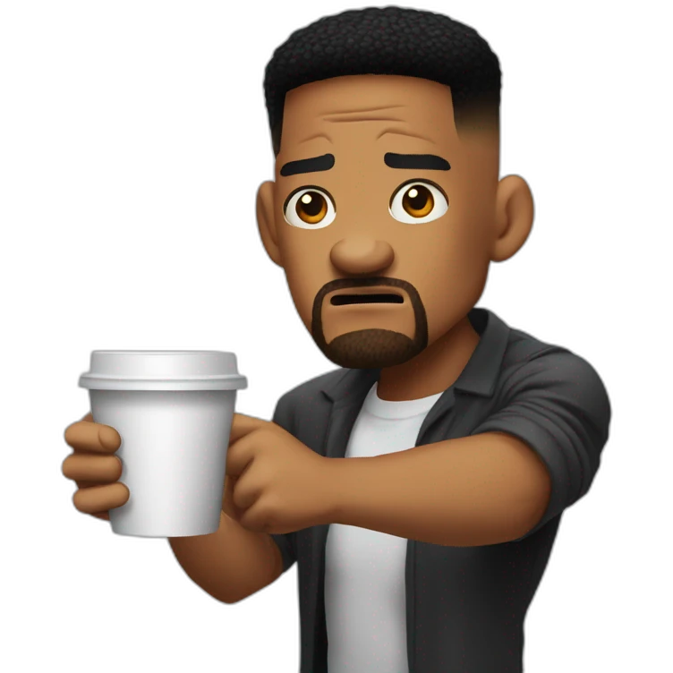 will smith angry behind is coffe emoji