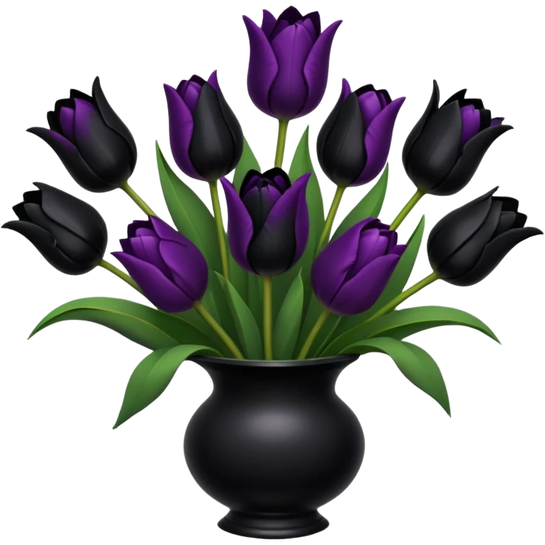 goth tulip bouquet with black tulips and gothic arch background emoji