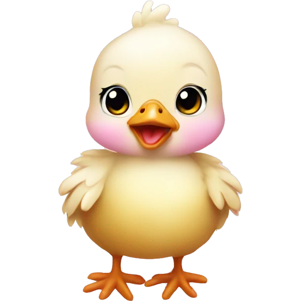 Baby chicken with pink bow emoji