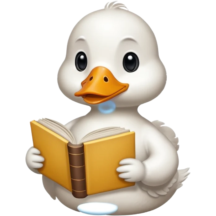 white duck holding book emoji