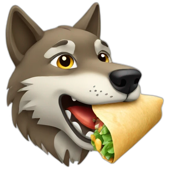 Wolf eating wrap emoji