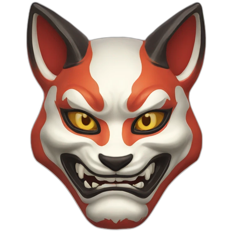 oni kitsune japanese mask emoji