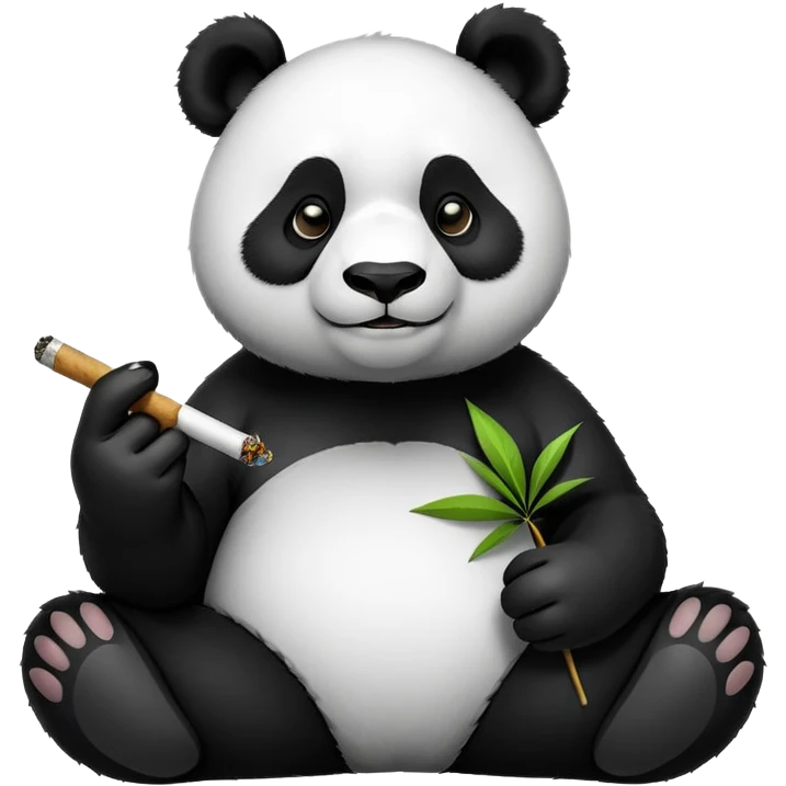 panda smoking a joint emoji