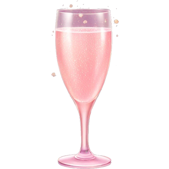 Pink champagne with sparkles emoji