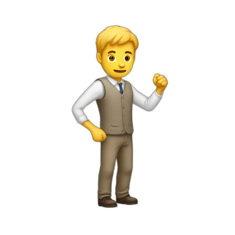 Homme qui se fait attaquer par un règle emoji