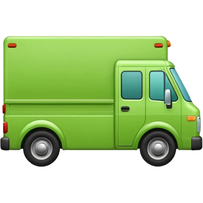 delivery truck green cute soft corners emoji