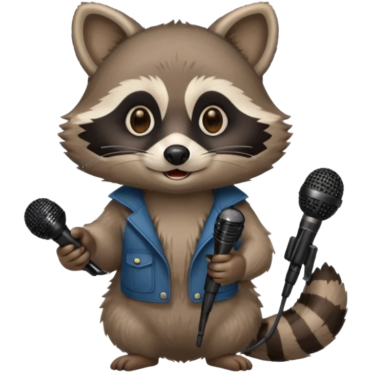 can you make racoon with mic emoji