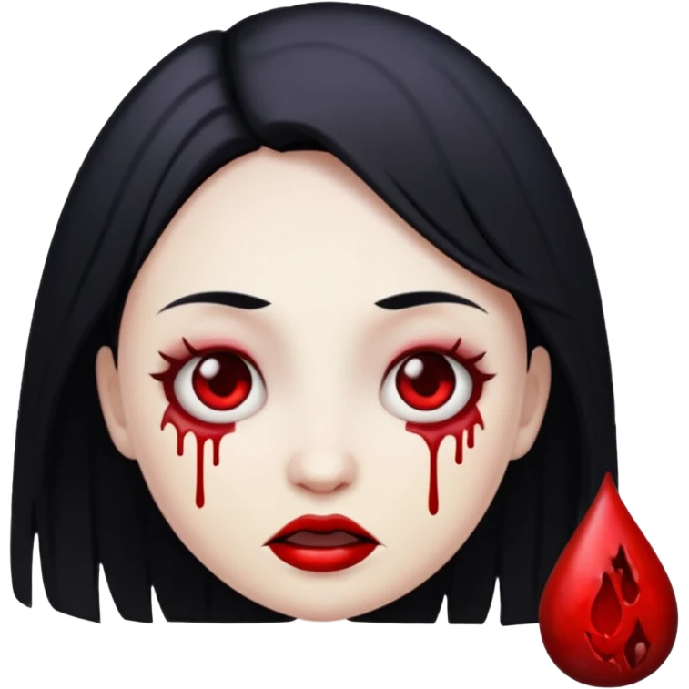 Create a emoji saying Goth Mommy the letters to be black and have blood stains on them emoji
