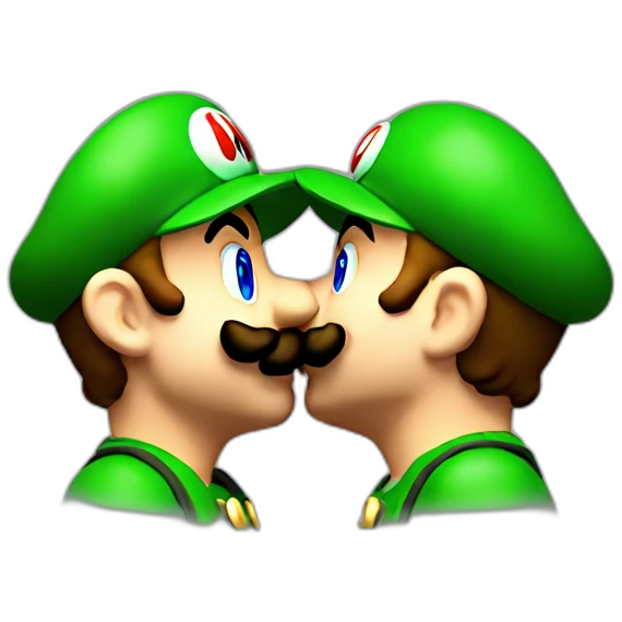 mario kissing luigi emoji