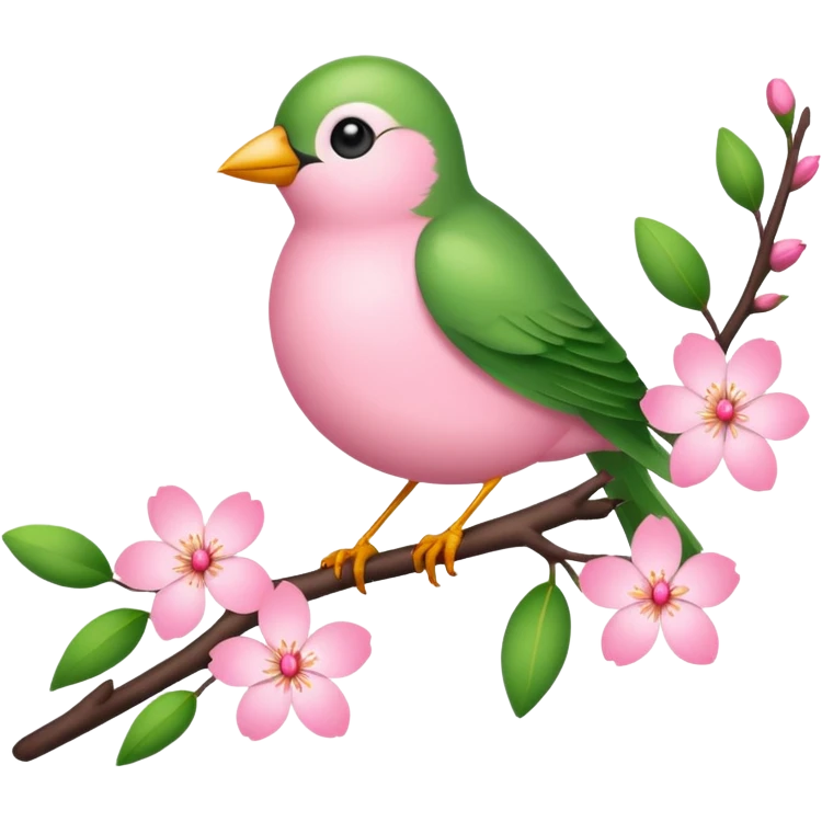 bird on blossom branch emoji