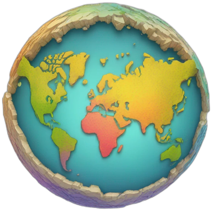 colorful round world map emoji