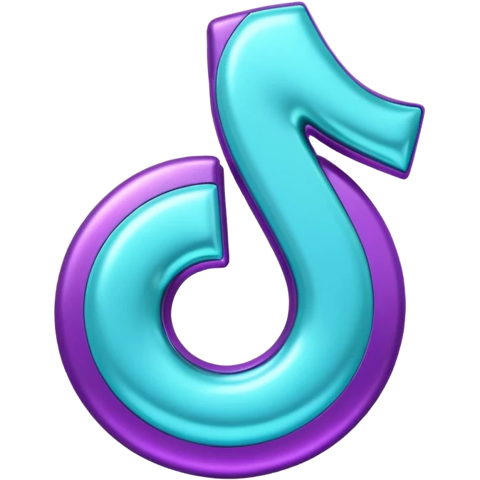 Purple and Cian Symbol of TikTok app emoji