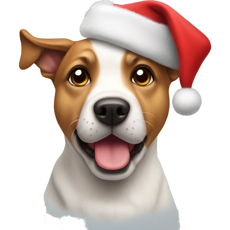 dog wearing christmas hat emoji