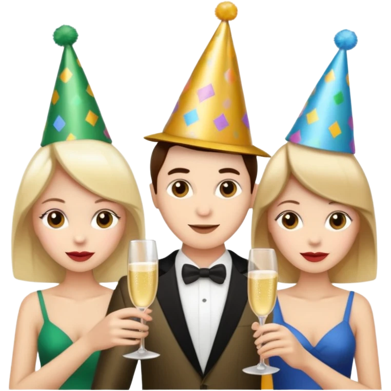 strong team of 3 partying together emoji