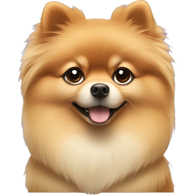 A Pomeranian dog that has a sage coat of hair emoji