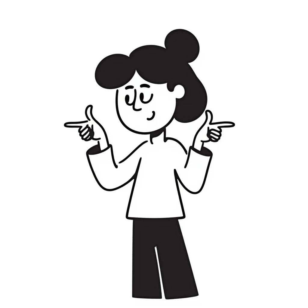 Girl with one hand thumbs up and one hand thumbs down emoji