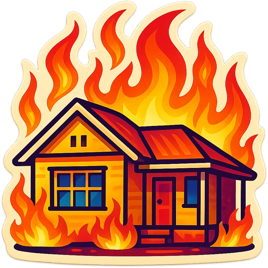 generate australlian house in fire emoji