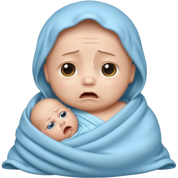 swaddled baby crying emoji