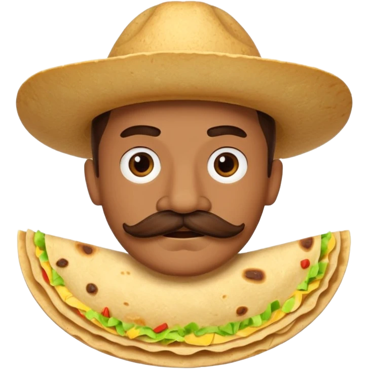  tortilla with a  mustache, no handlebar corners on the mustache emoji