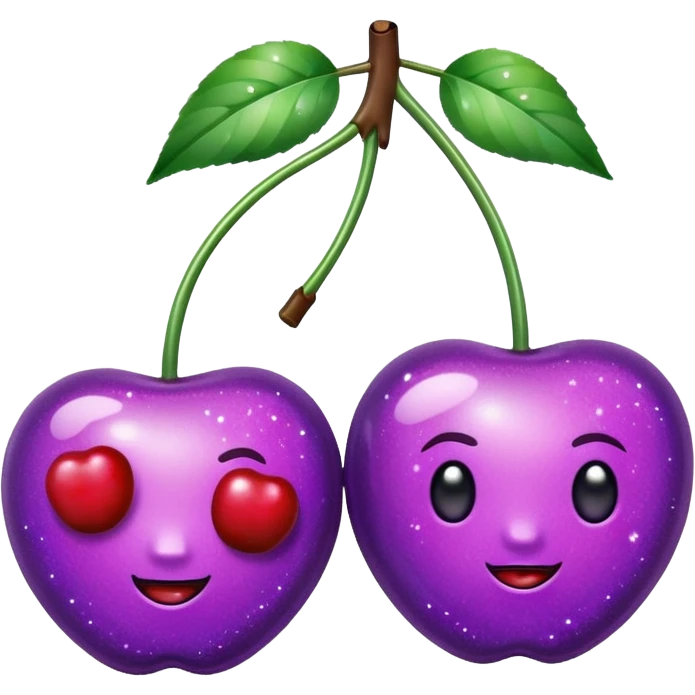 glitter purple and cian 2 cherrys emoji