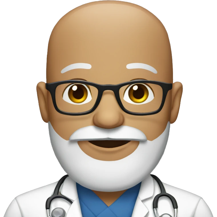 bald Indian physican with glasses and a beard emoji