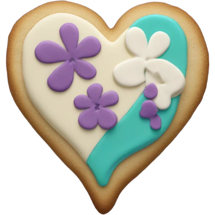 Teal purple Cookie heart with ohana emoji