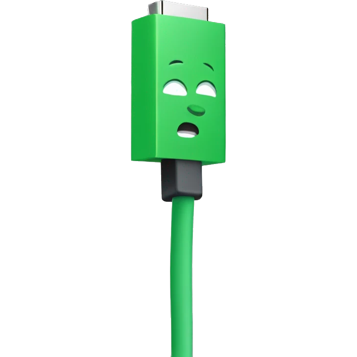 Green usb cable emoji
