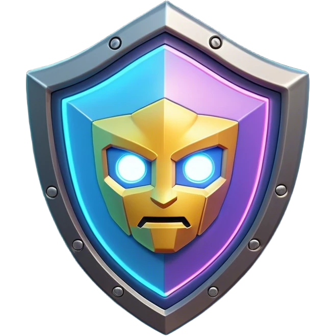 Clash of Clans aesthetic: Cinematic Playful 3D Isometric Energy Shield Emoji, rendered in a 3D vector-style similar to standard emojis with minimal shading and bold, simplified shapes. A compact, distinct form with signature details, softly glowing with a futuristic sci-fi warfare charm. Simplified yet unmistakably iconic, highly detailed and consistent, glowing with a soft radiance and high shine. Stylized with a touch of high-tech brilliance and a soft glowing outline, capturing the essence of a beloved gaming relic with a friendly, playful manner! emoji