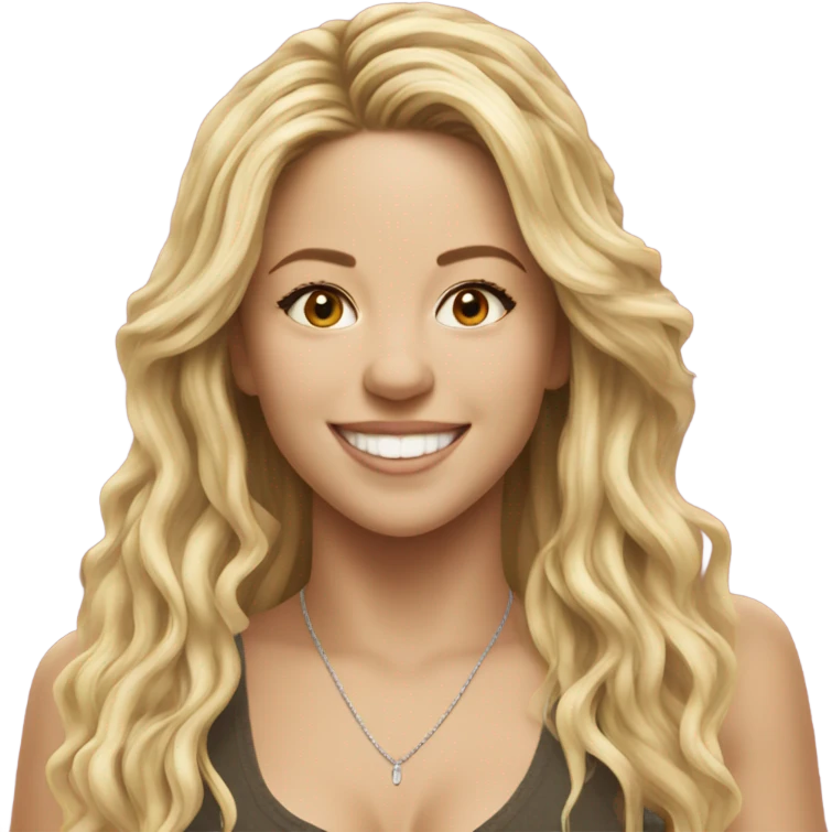 Hyper realistic Shakira smiling emoji